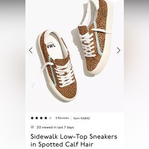 Madewell Sidewalk Low-Top Sneakers in Spotted Calf Hair